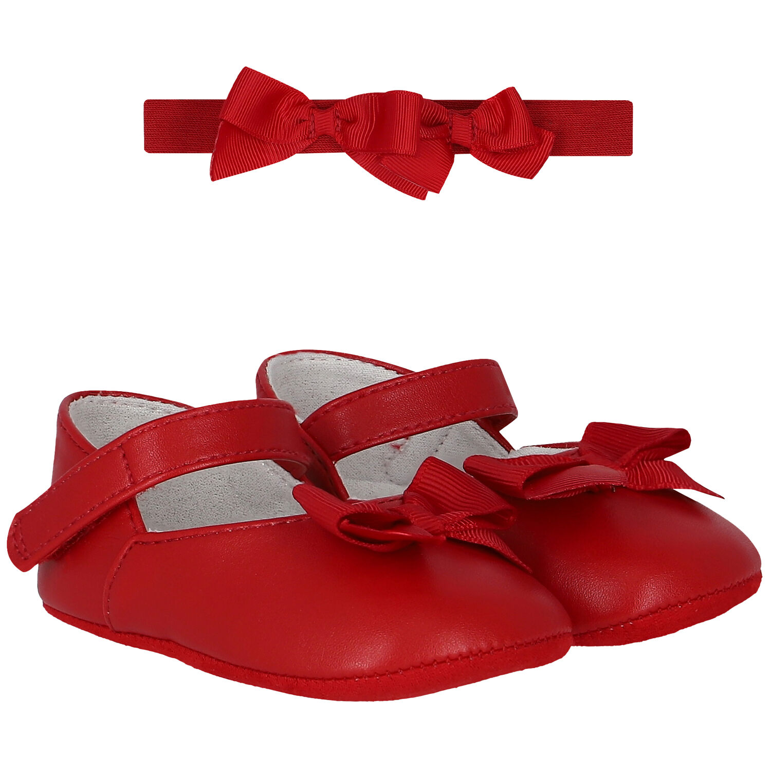 Baby Girls Red Bow Pre Walker Shoes Set, 2, hi-res